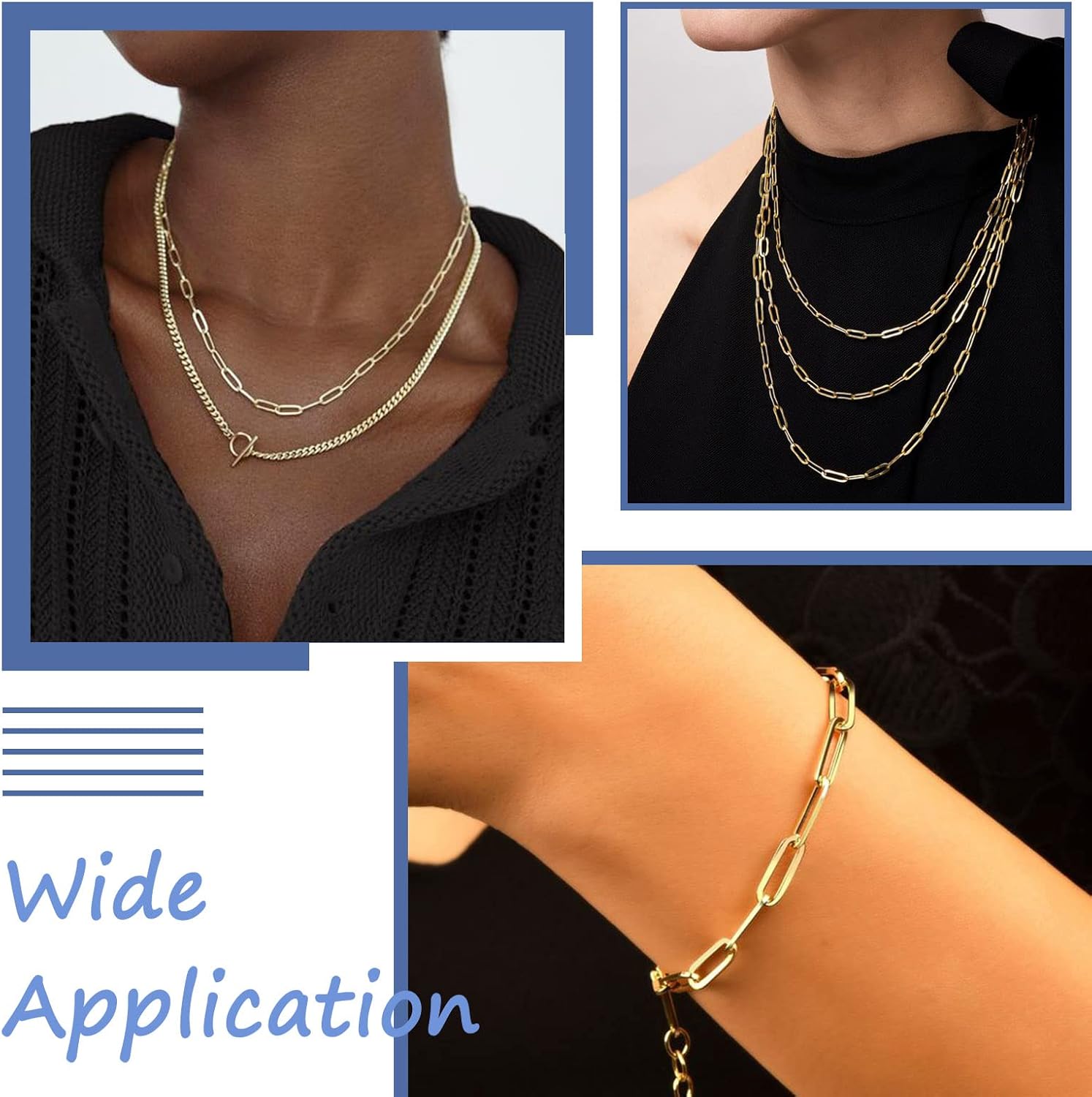 Pandahall 16.4 Feet 18K Gold Plated Brass Paperclip Chains 12x4x0.8mm Soldered Flat Oval Cable Chains with Spool for DIY Necklace Jewelry Making - Image 5