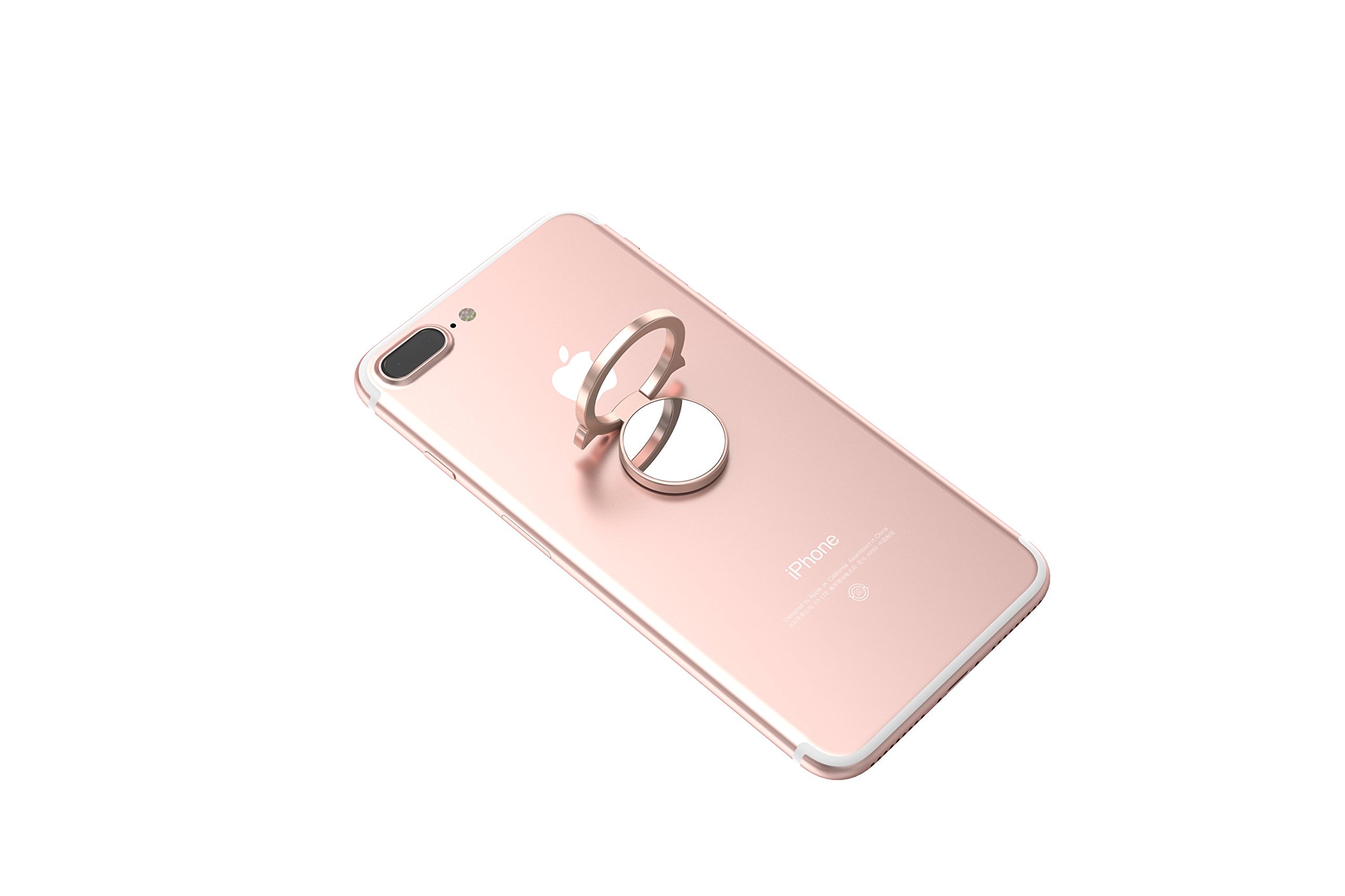 360 ° rotatable smartphone finger holder | Car Fitness Grip Mount Cell Phone Ring Sport Stand Tablet | Compatible with Apple iPhone iPad 7 8 10 X Samsung Galaxy S8 5 (Rose Gold)