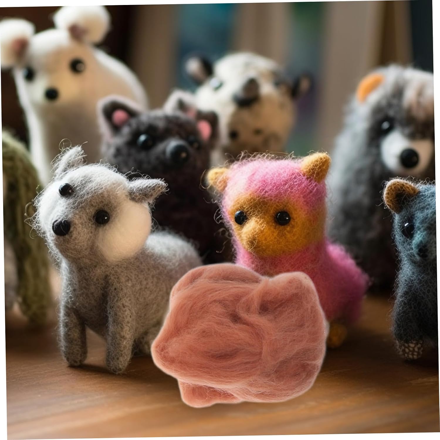 Colored Needle Felting Wool Roving for Beginners DIY Crafting Wool Material with Solid Shades for Needle Felting Hand Spinning and Creative Projects at Home School