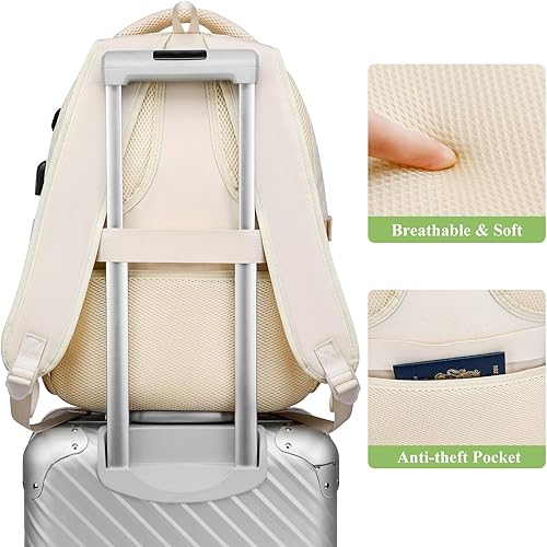 Miniatura 5 de Mochila escolar de 17.3 pulgadas para niñas adolescentes, lindas mochilas para mujeres, mochila estética para laptop, mochila para la escuela