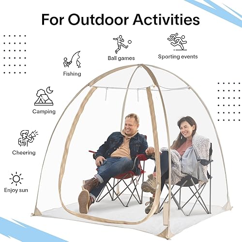 Vista 39 de EighteenTek Pod All Weather Sports Tent with Attached Floor, Instant Outdoor Bubble Tent, Rainproof Camping Sun Shelter for Sports Events Camping