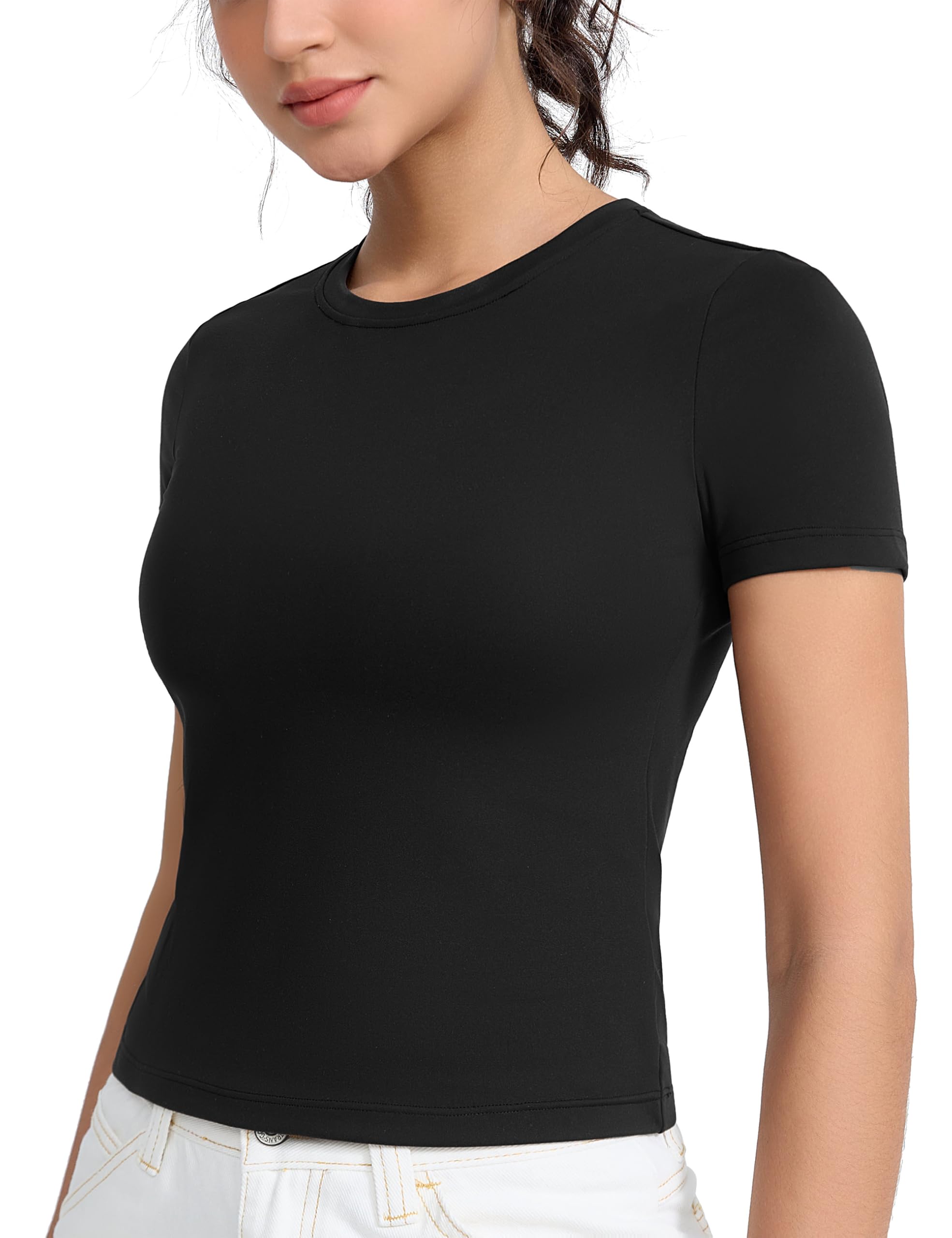 THE GYM PEOPLE Women's Slim Fit Soft Workout T-Shirts Crew Neck Short Sleeve Casual Tee Tops