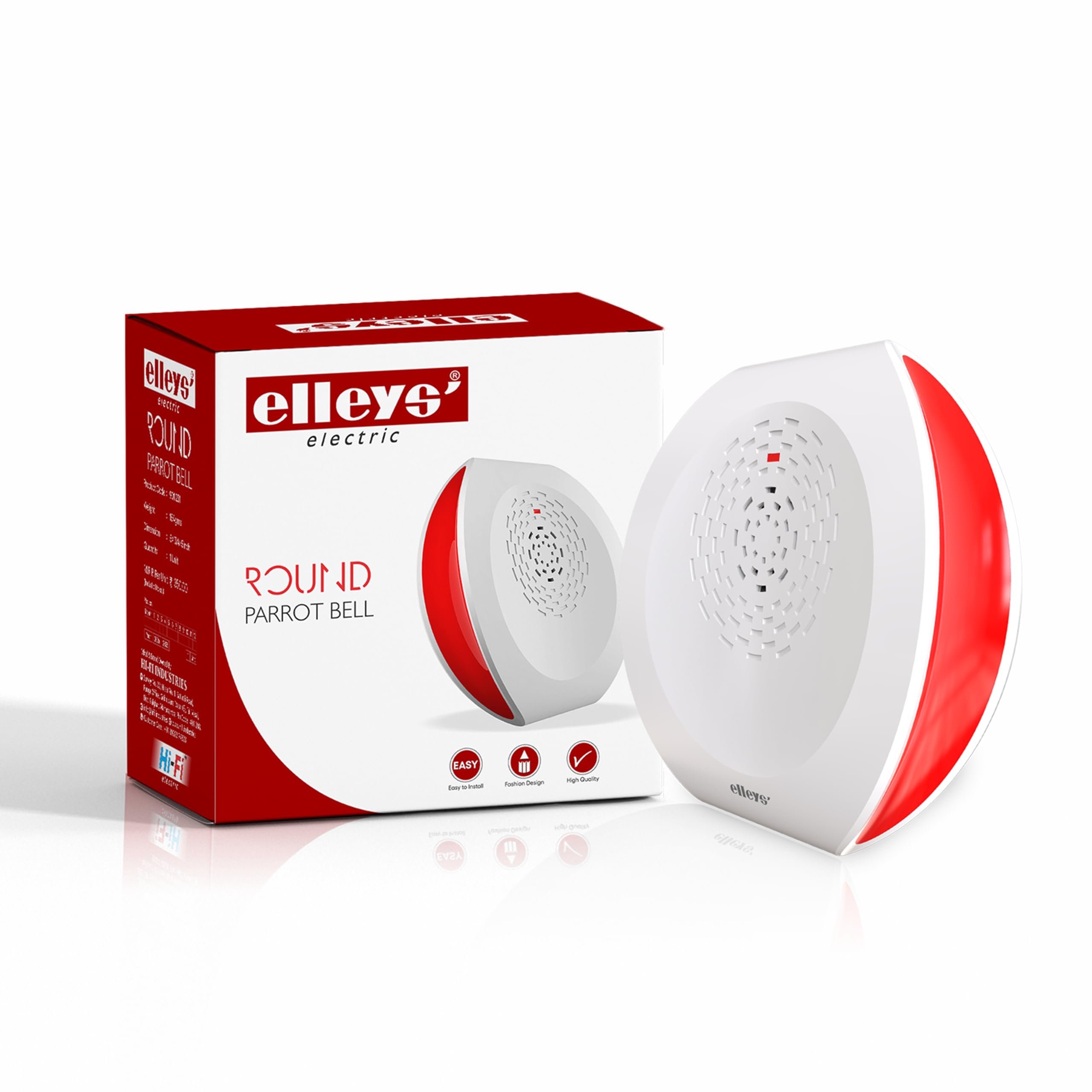 Elleys Round Parrot Ding Dong Door Bell for Home and Office (Pack of 1) (B0CV3DQ912) Amazon Price History, Amazon Price Tracker