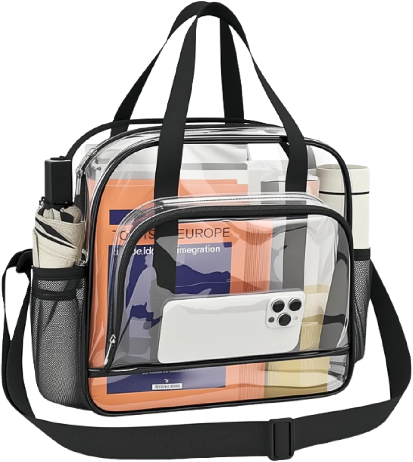  Clear Tote Bag for Stadium Events, 12x6x12 Inches Stadium Approved thumbnail