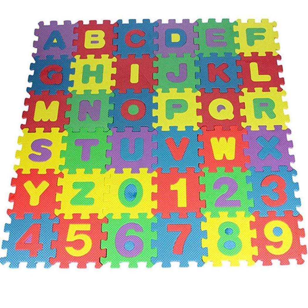 36 piezas DIY Puzzle Play Mat de espuma EVA para bebé, almohadilla suave para el suelo, alfombras para gatear, tapete de juego digital y de letras para bebés, tapete de juego para bebés, tapete de esp