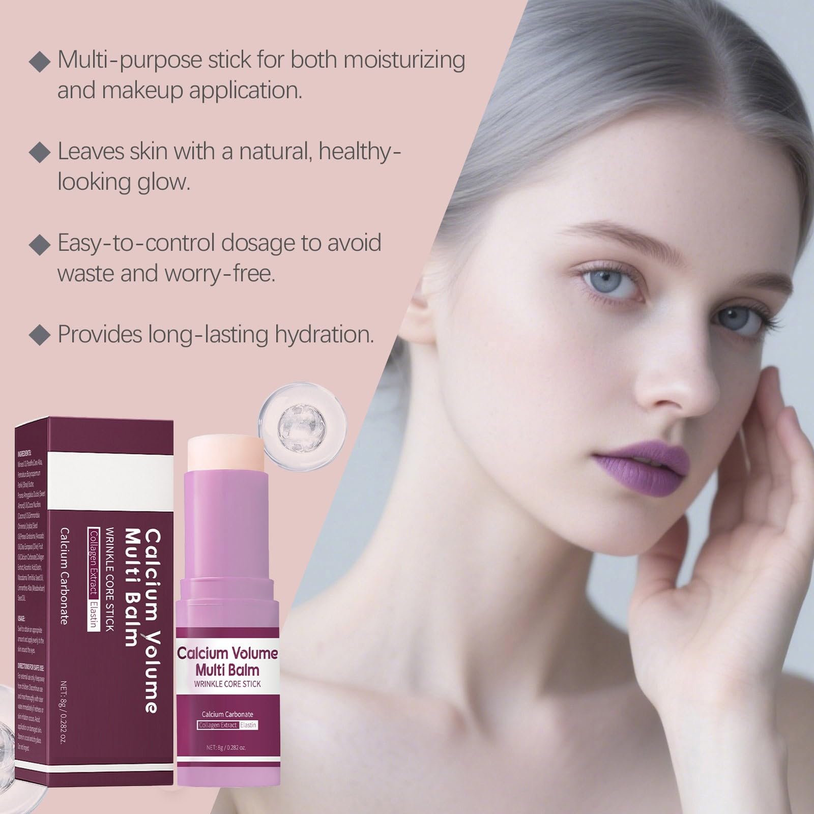 Calcium Multi Balm, przeciwstarzeniowy i ujędrniający koreański sztyft do pielęgnacji skóry, sztyft przeciwzmarszczkowy zwiększający objętość, zmniejsza cienie pod oczami, napina skórę, przeciwdziała
