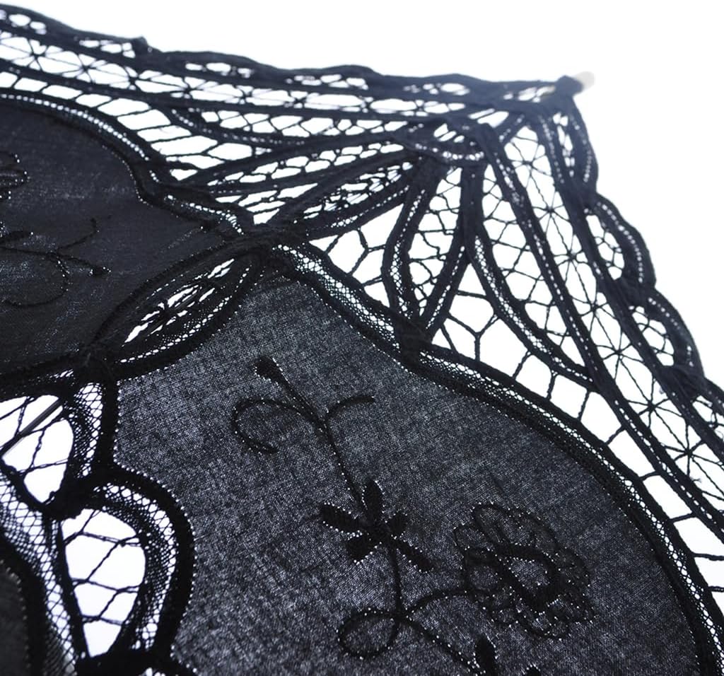 TopTie Vintage Lace Parasol, Wedding Bridal Umbrella, Photograph Parasol, Party Decorations Supplies - Image 6