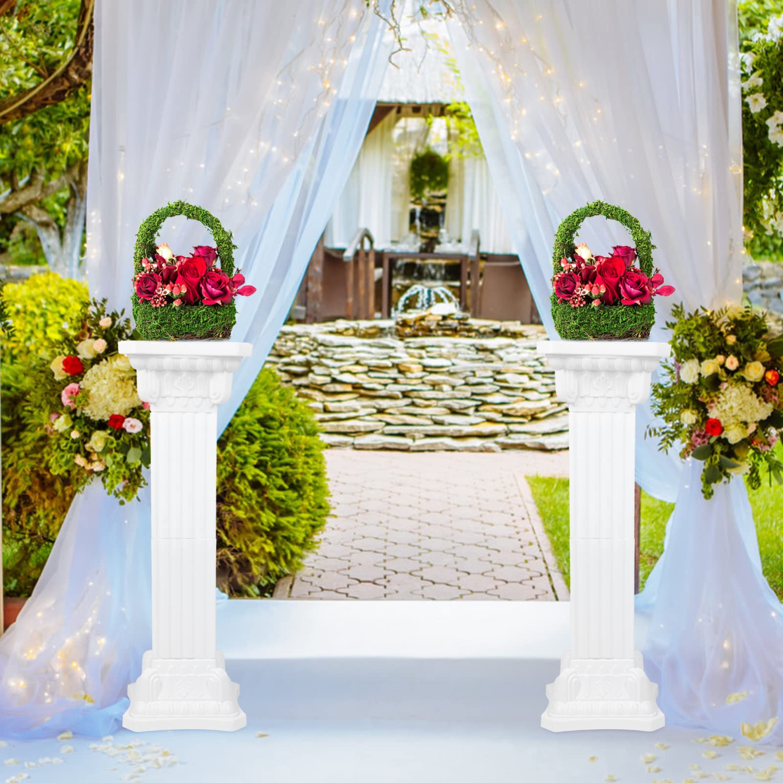 Colonna Decorativa In Resina Stile Romano - Supporto Per Torte, Candele O Fiori, 30x9x9 Cm - Foto 8