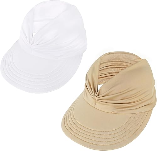 Zando Sombrero de visera para mujer, sombrero de ala ancha para mujer, protección UV, sombreros de playa de verano para mujer, viseras deportivas