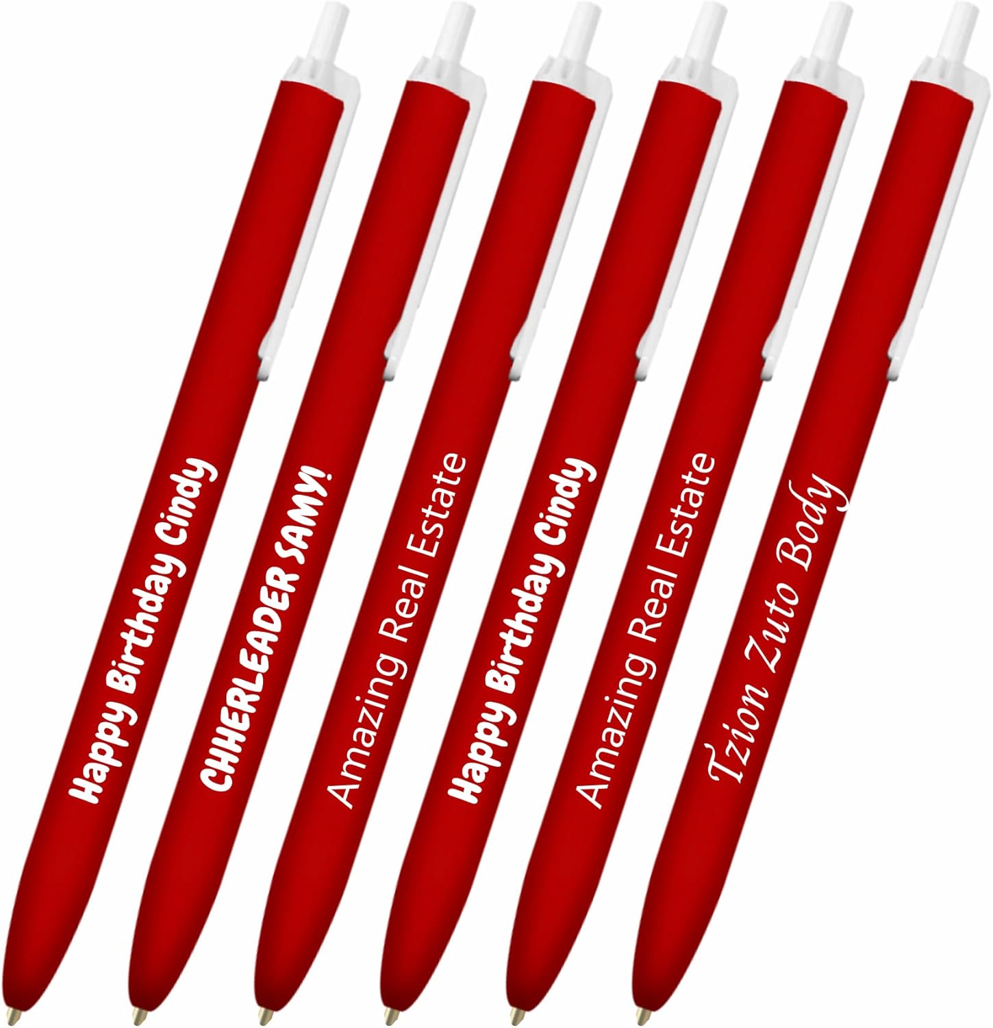 50 Pack, Personalized Writing Ink Ballpoint Novelty Pen, Solid Colored Large Smooth Click Pens, Custom Printed with Your Name Logo & Text, USA Assembled, Commemorate your event, (Purple)