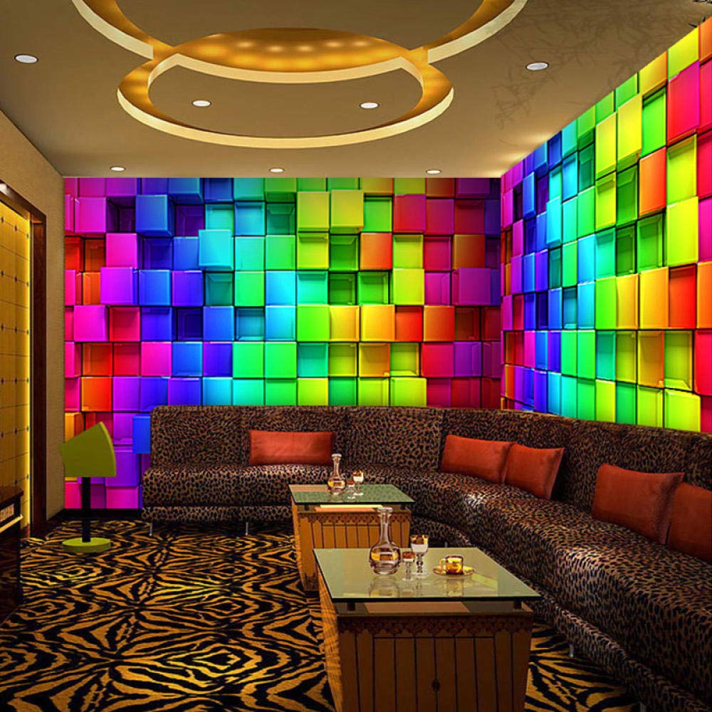 Aangepaste Behang Woonkamer Slaapkamer 3D Kubus Polygon Bal Abstracte Ruimte Water Patroon Tv Achtergrond Muur 3D Behang,300(W)*210(H)Cm