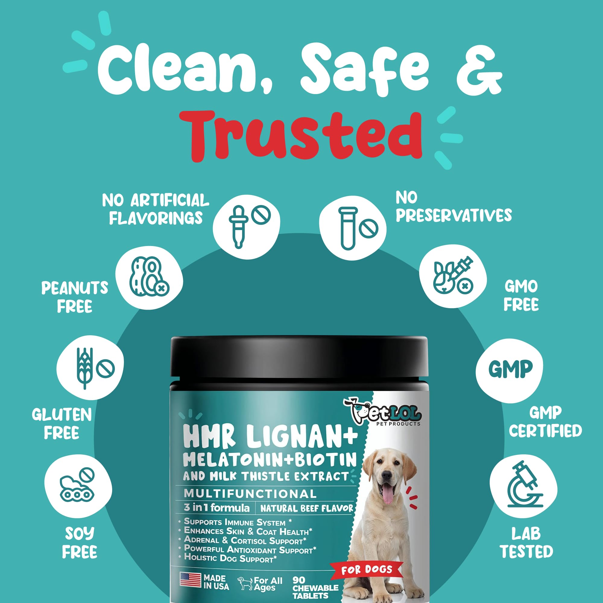 HMR Lignan, Melatonin, Biotin & Milk Thistle Complex for Dogs — Amazon image 6