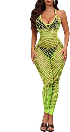 Buitifo Womens Sexy Bodysuit Fishnet Tights Bodycon Jumpsuit