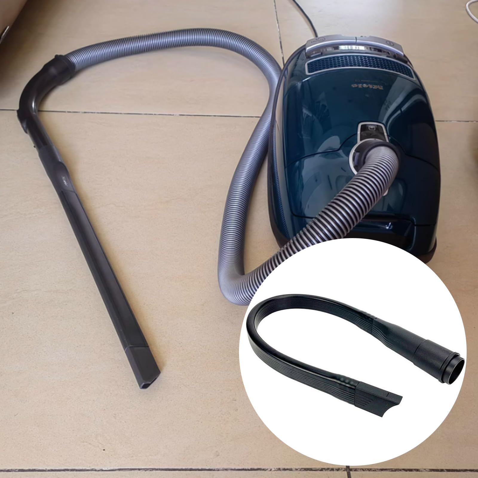 Buse D’aspirateur Flexible 62 Cm - Embout Plat Pour Petits Espaces - Diamètre 35/32 Mm - Pour étagères, Fenêtres, Voiture