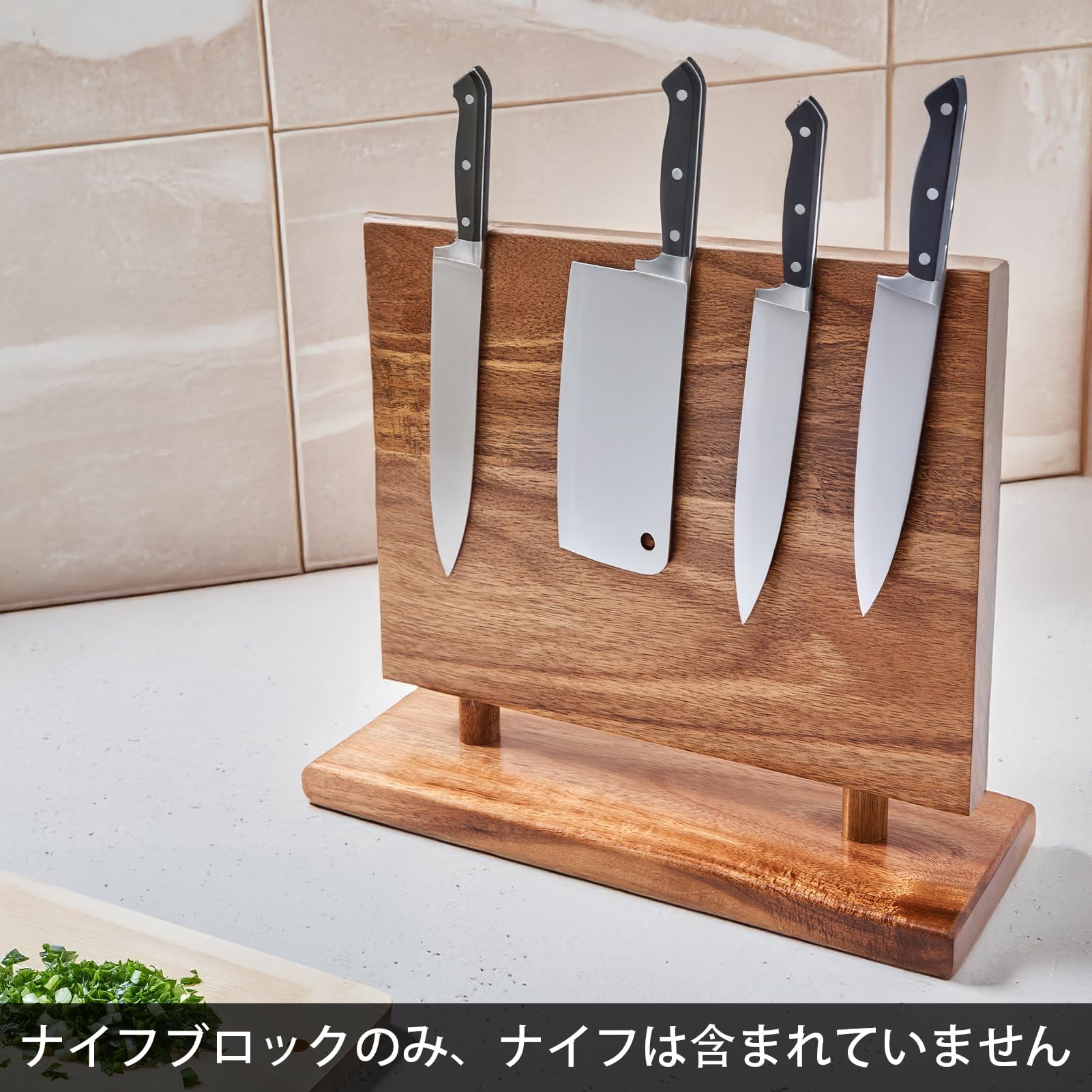 Amazon | 磁気包丁立て,な木製ナイフホルダー,磁気ナイフ