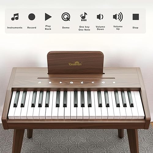 Miniatura 4 de Dreamon Teclado de piano digital para niños, juguete de instrumento educativo musical, piano de madera para niñas y niños a partir de 3 años,