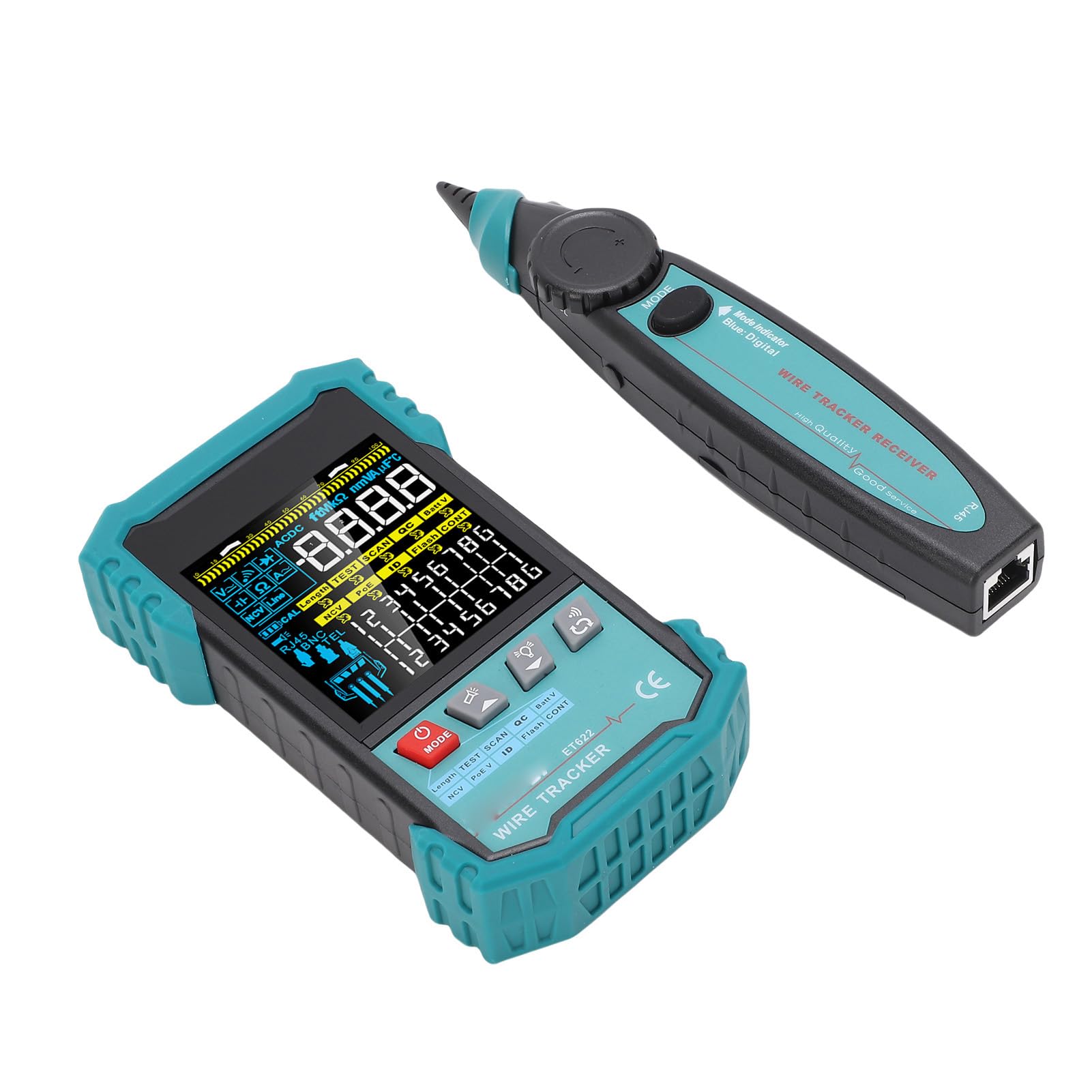 Fafeicy RJ45 RJ11-Kabeltester, Ethernet-Kabeltester, Multifunktionales LAN-Netzwerk, CAT5, CAT6 mit POE, NCV-Test, Digitales Kabelscannen für Netzwerkinstallateure, IT-Experten