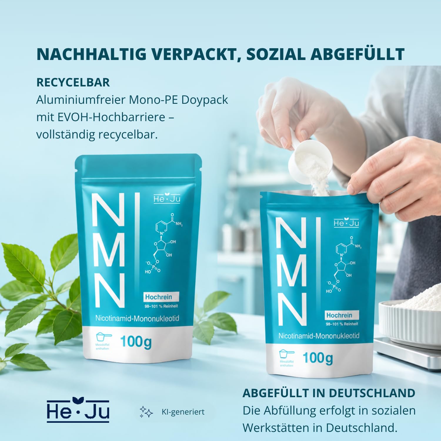 NMN Pulver 100g, Nicotinamid-Mononukleotid ≥98% Reinheit, enzymatisch hergestellt, Laborchemikalie