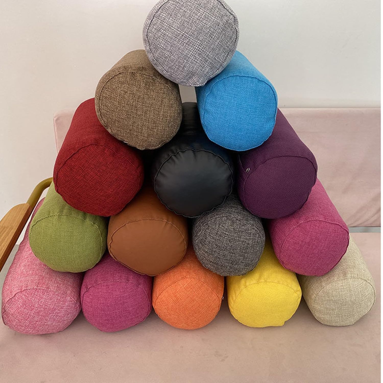 Poduszka pod kark i poduszka na szyję długa poduszka podłokietnik poduszki na sofę poduszka do spania boczna ergonomiczna poduszka pod szyję khaki 20 x 100 cm