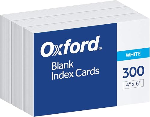 Oxford Blank Index Cards, 4" x 6", White, 300 pack (10002EE)