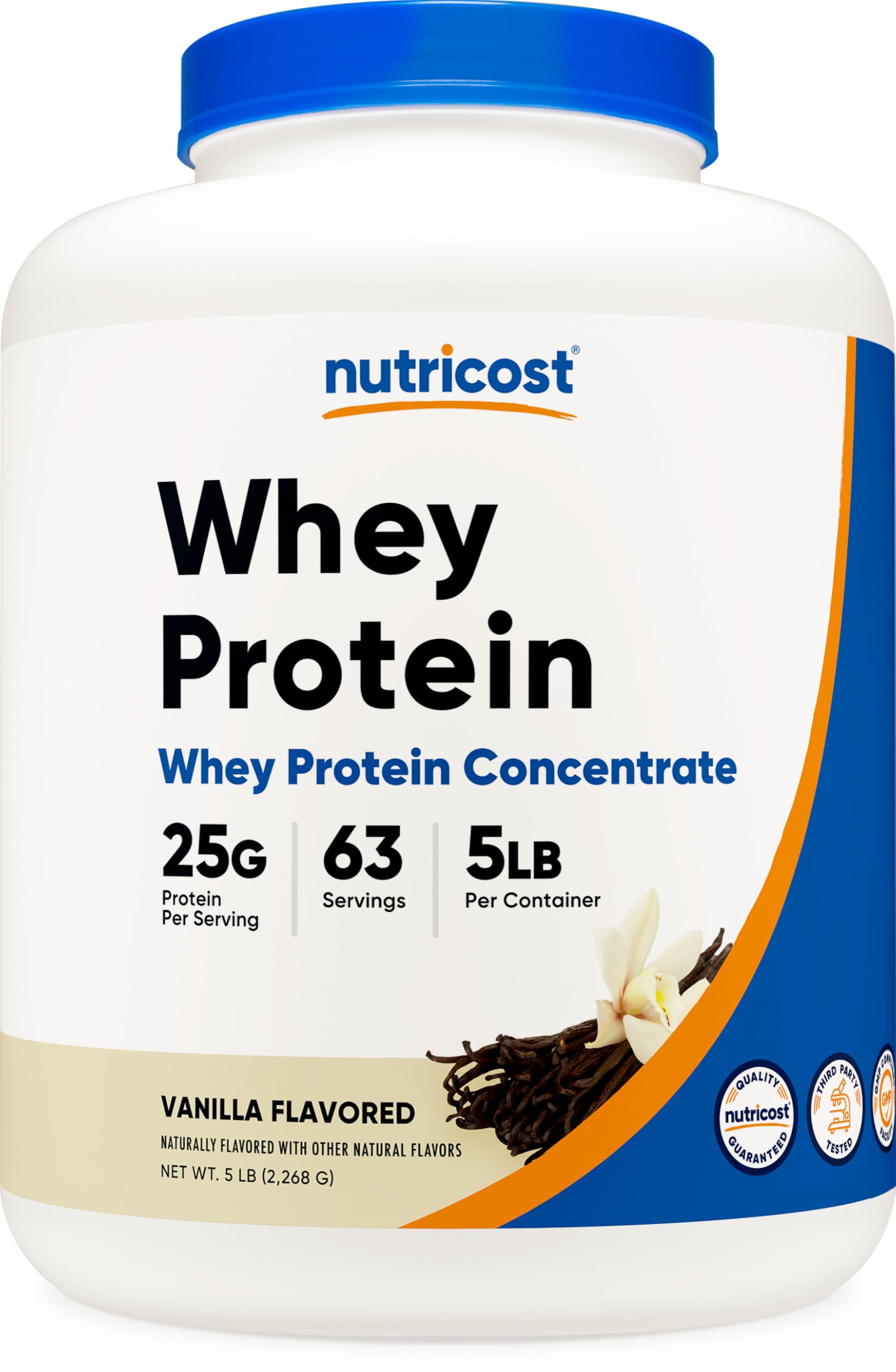 NutricostWhey Protein Powder, Vanilla, 5 pounds - Whey Protein Concentrate