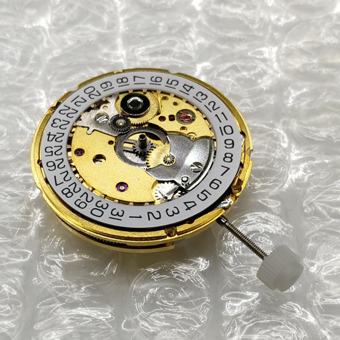 Mechaniczne części mechanizmu do zegarka automatycznego 2824-2, złoty/biały, pojedyncza data na 3 godzinie złoty