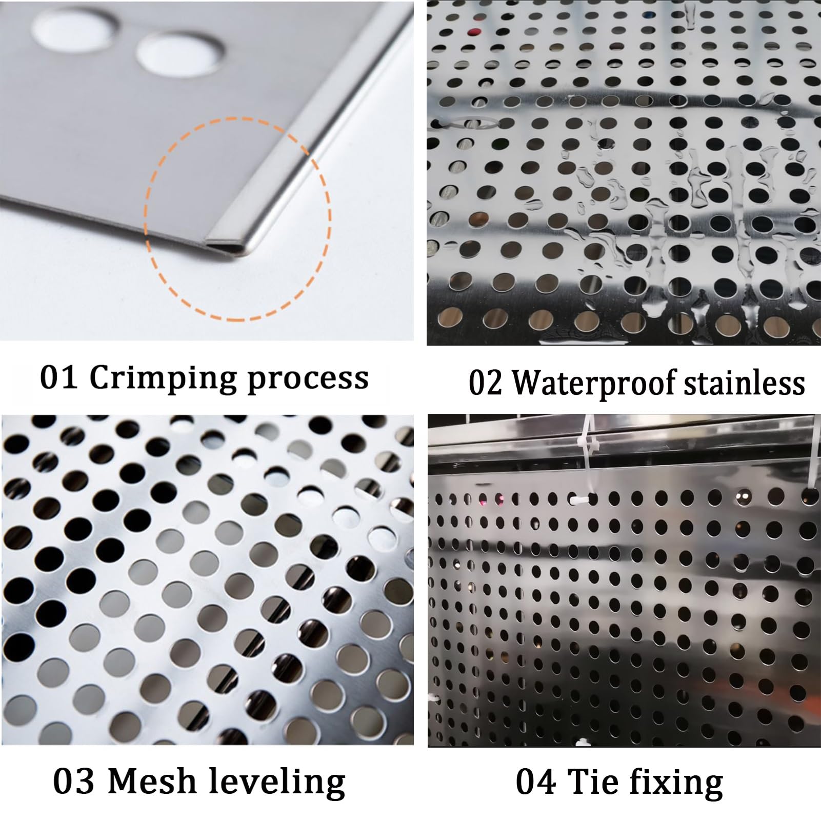 304 Chapa de Acero Inoxidable Perforada Chapa de Acero Decorativa DIY Tool Wall Multi-Purpose Metal Sheet(0.35x1m/1.1x3.3ft)