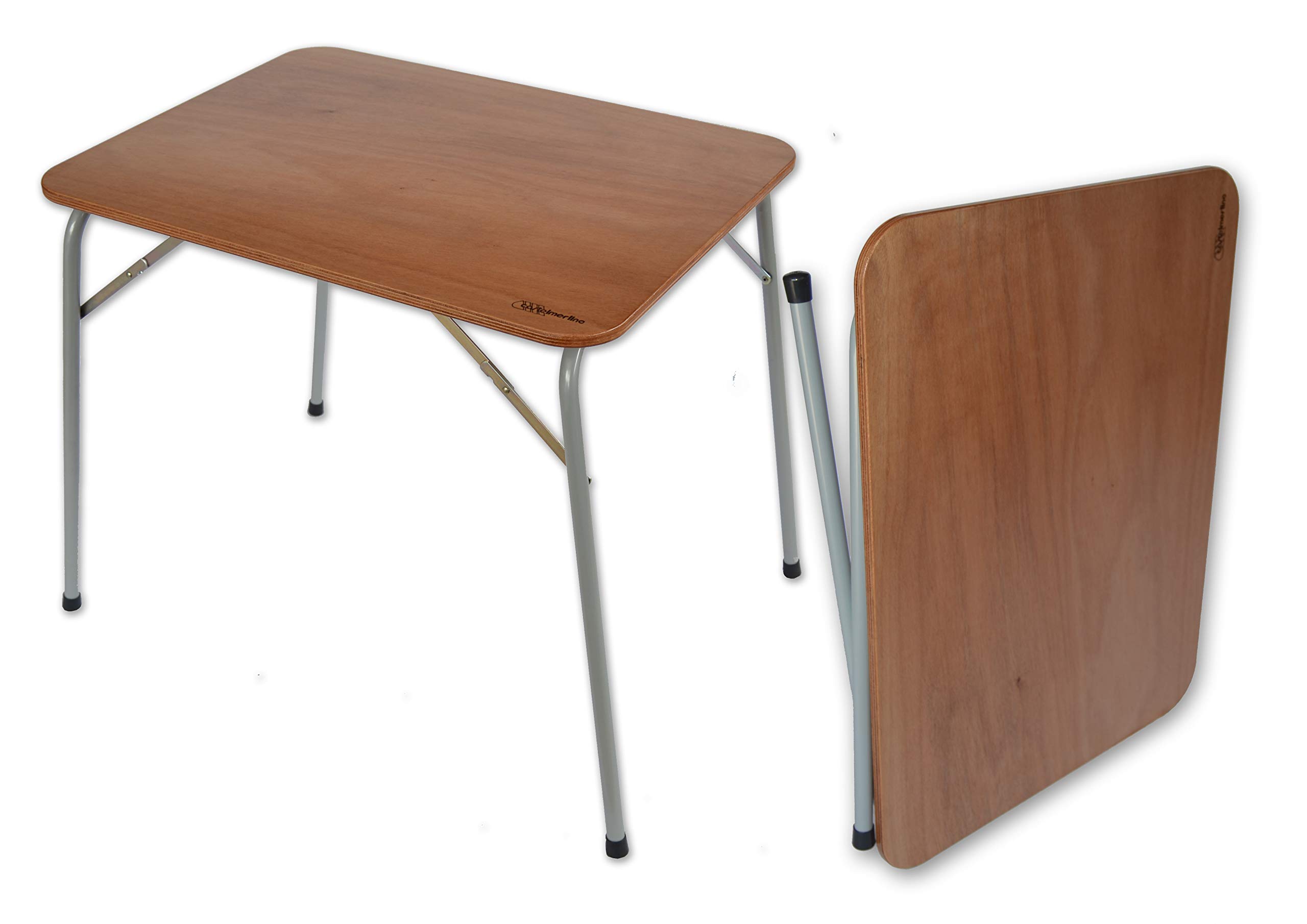 Castelmerlino Table pliante Okumè sol en contreplaqué marine 80x60 cm