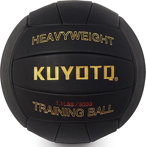 KUYOTQ 1.1 libras, tamaño oficial 5, de cuero compuesto suave, pesado, para voleibol, entrenador de voleibol (desinflado)
