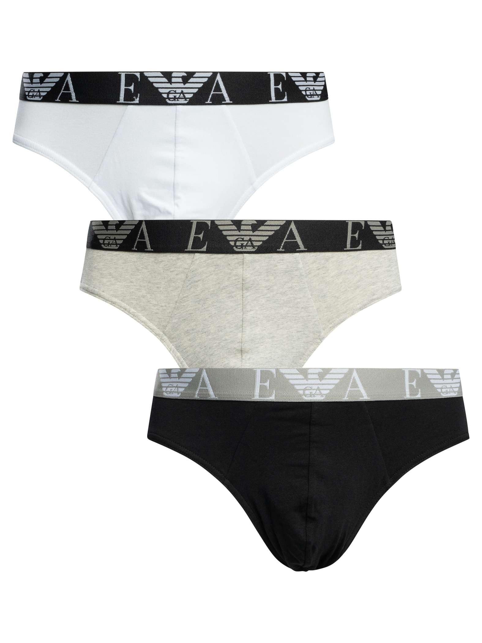 Emporio Armani Men's Bold Monogram 3-Pack Brief Black XL