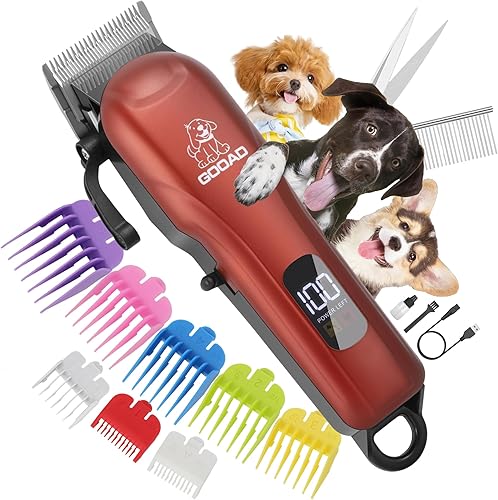 Miniatura 8 de Cortapelos para perros para aseo, kit profesional de aseo para perros, recortadora de pelo de perro, cortadora de pelo de perro inalámbrica para