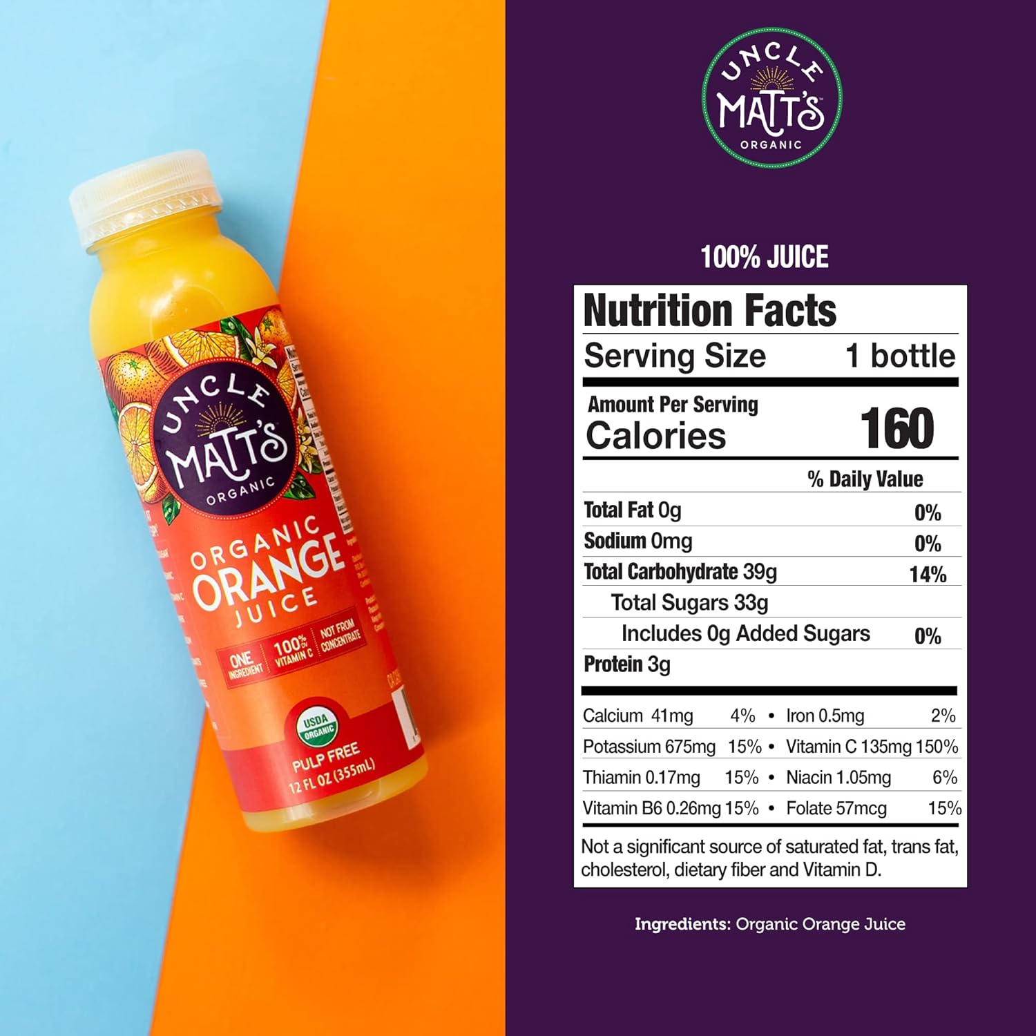 Uncle Matt's Pulp Free Organic Orange Juice with No Pakistan Ubuy