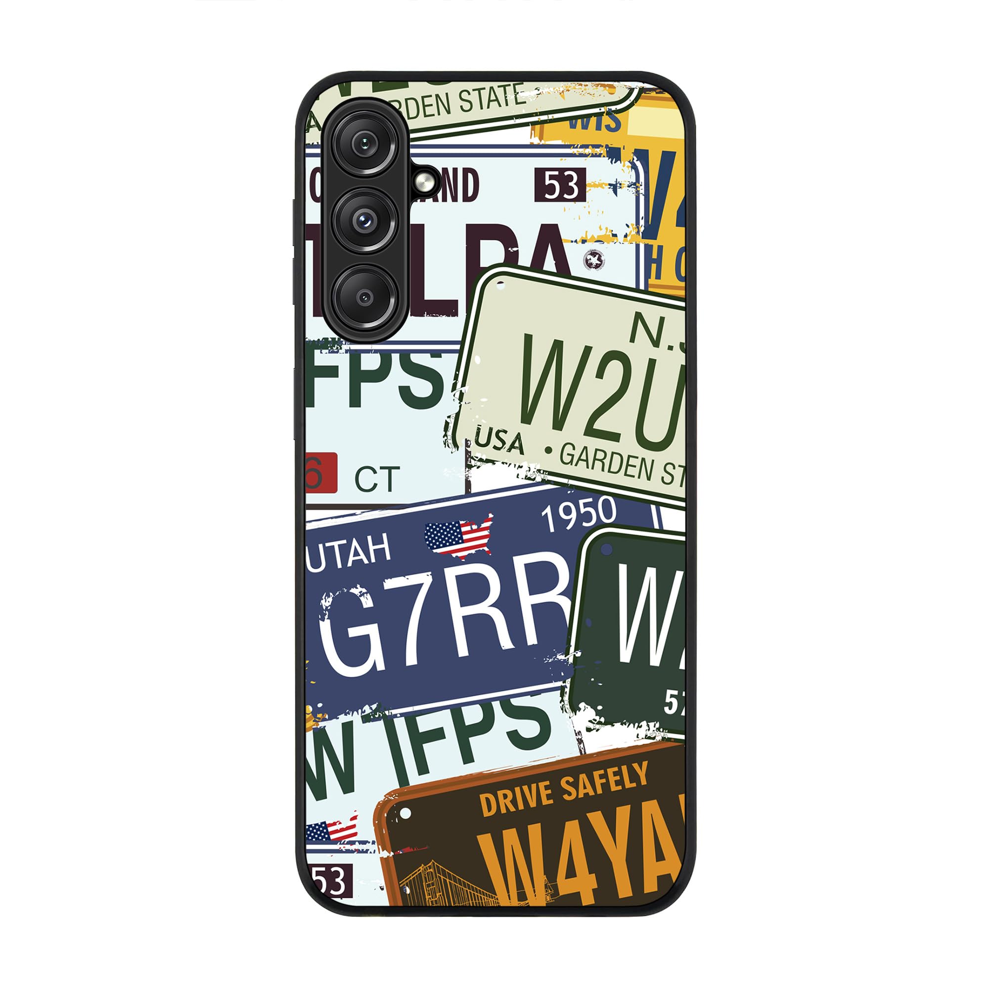 Stylizedd Rugged Black Edge case for Samsung Galaxy M34 5G, Custom Slim fit Flexible Anti Drop Thin Phone Case Cover - Number Plates