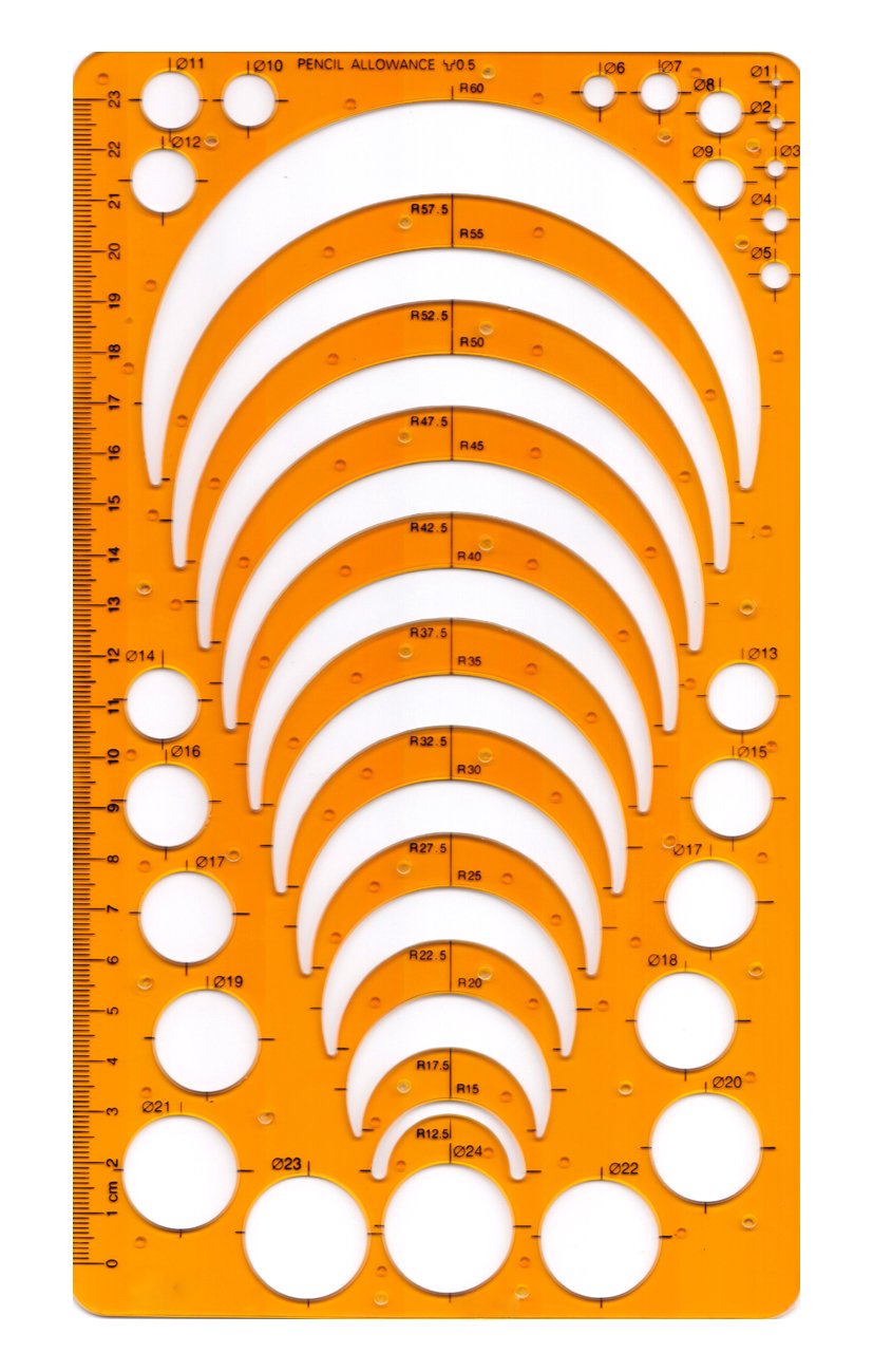 Circle Radius Master Template, Circle Radius Arc Template Stencil, Flexible Plastic