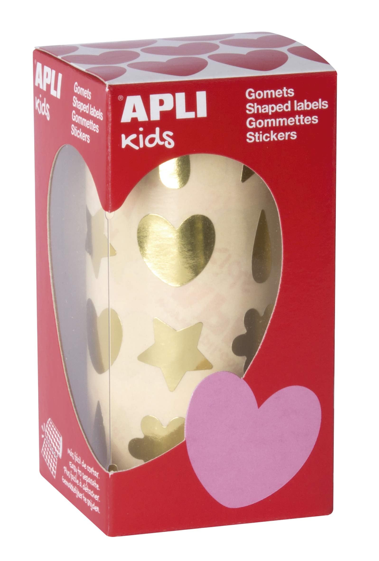 APLI Kids 17614 - Rollo gomets formas surtidas oro