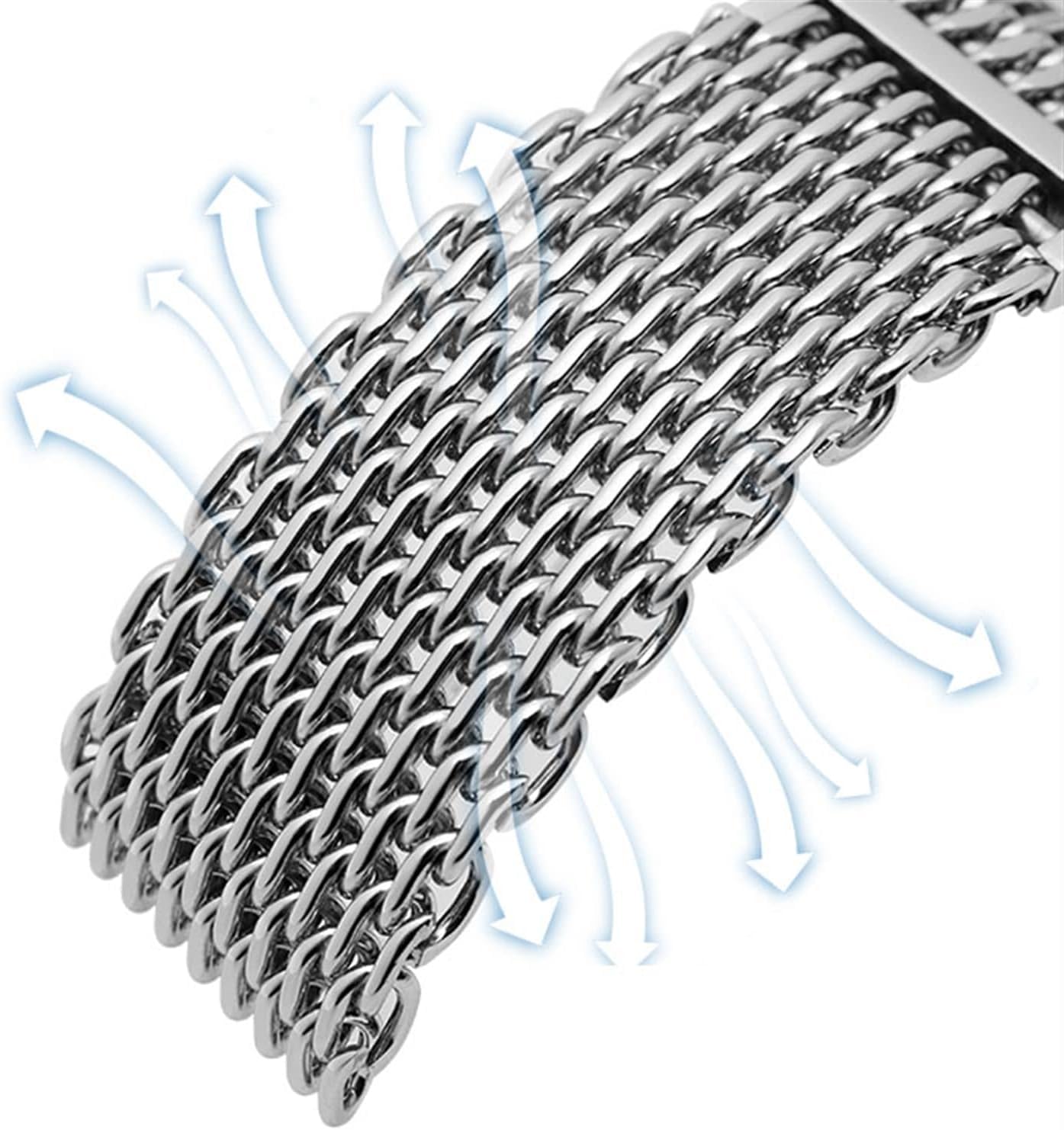 per Cinturino in Metallo Iwc Bracciale in Maglia milanese in Acciaio Inossidabile 316L per Cinturino da Polso Omage