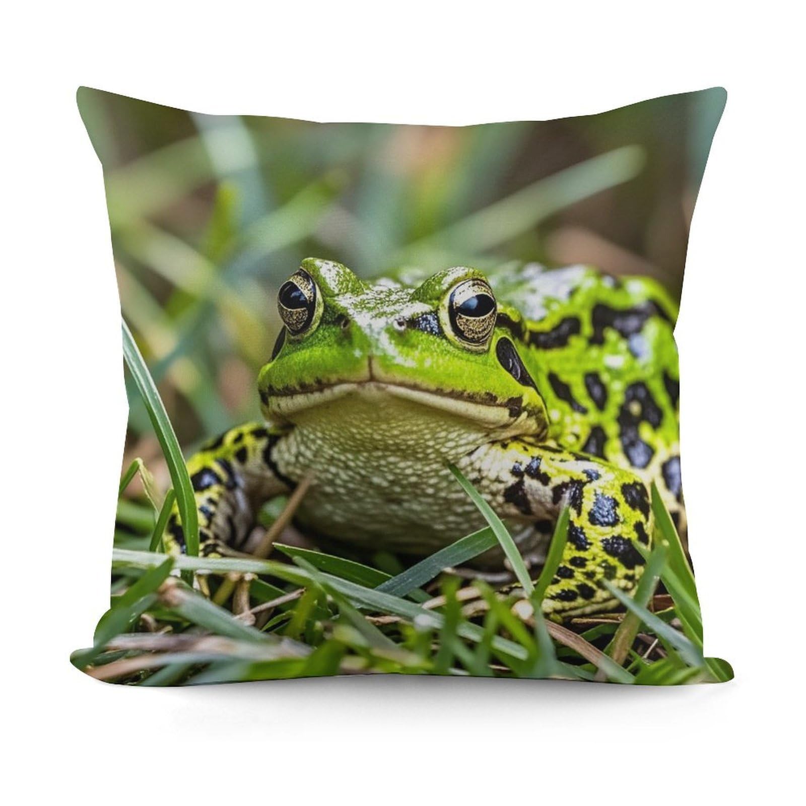 FekiLoot Frog Throw Pillow Cover Soft Decorative Pillow Cover Modern Square Cushion Cover Cozy Cushion Case Farmhouse Home Decor for Sofa Couch Living Room 18 X 18 Inch