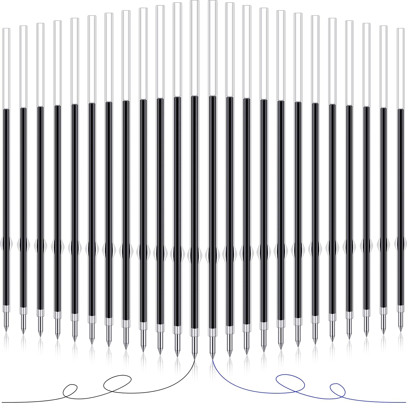 60 Ricariche Per Penna A Sfera | Blu E Nero | Tratto 1.0mm | Lunghezza 98mm | Per Ufficio E Scuola - Foto 11