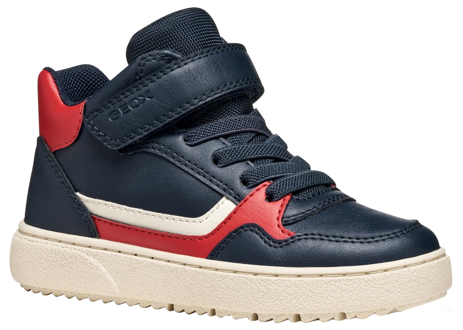 Geox J THELEVEN BOY Sneaker, Navy/RED, 12.5 UK