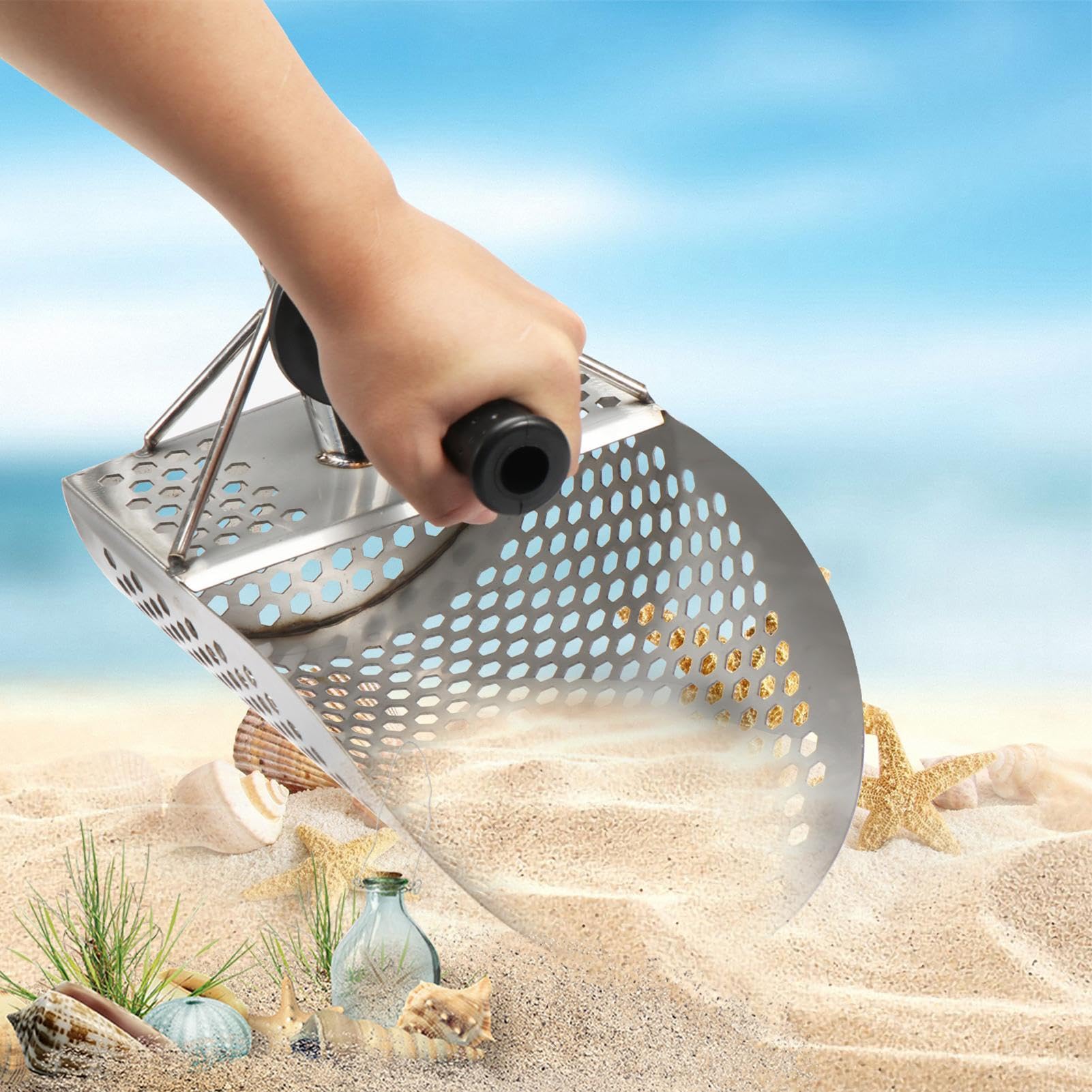 Pala de para detección de Metales,Pala detectora de Metales Pala de tamiz | Detector de metales, pala para encontrar playas, pala de excavación, pala de tamizado rápido, acceso