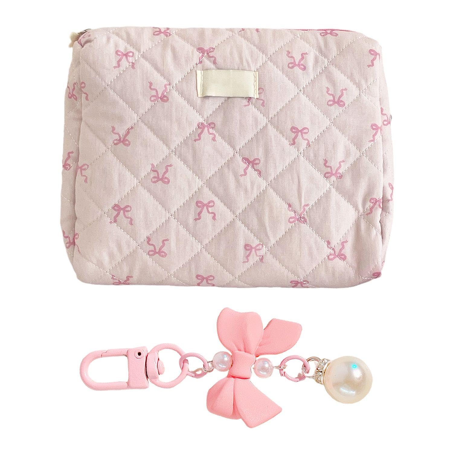Pochette Con Pendente A Fiocco - Borsa Per Cosmetici, 25x18x7cm, Rosa, Ideale Per Viaggi - Foto 6