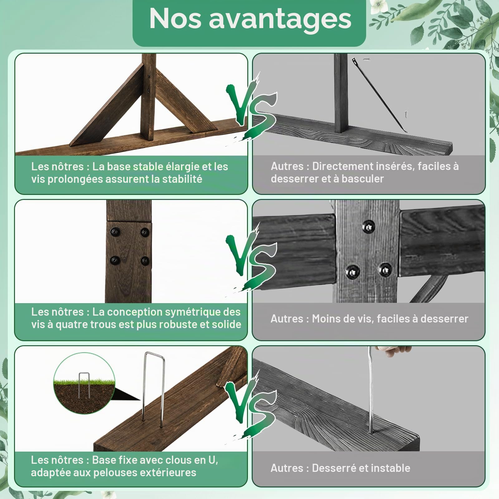 PlusFive Arche de Mariage en Bois - 2,1 m - Support de Fond en Bois - Grande Arche de Ballons - Arche de Mariage - Decoration de Jardin