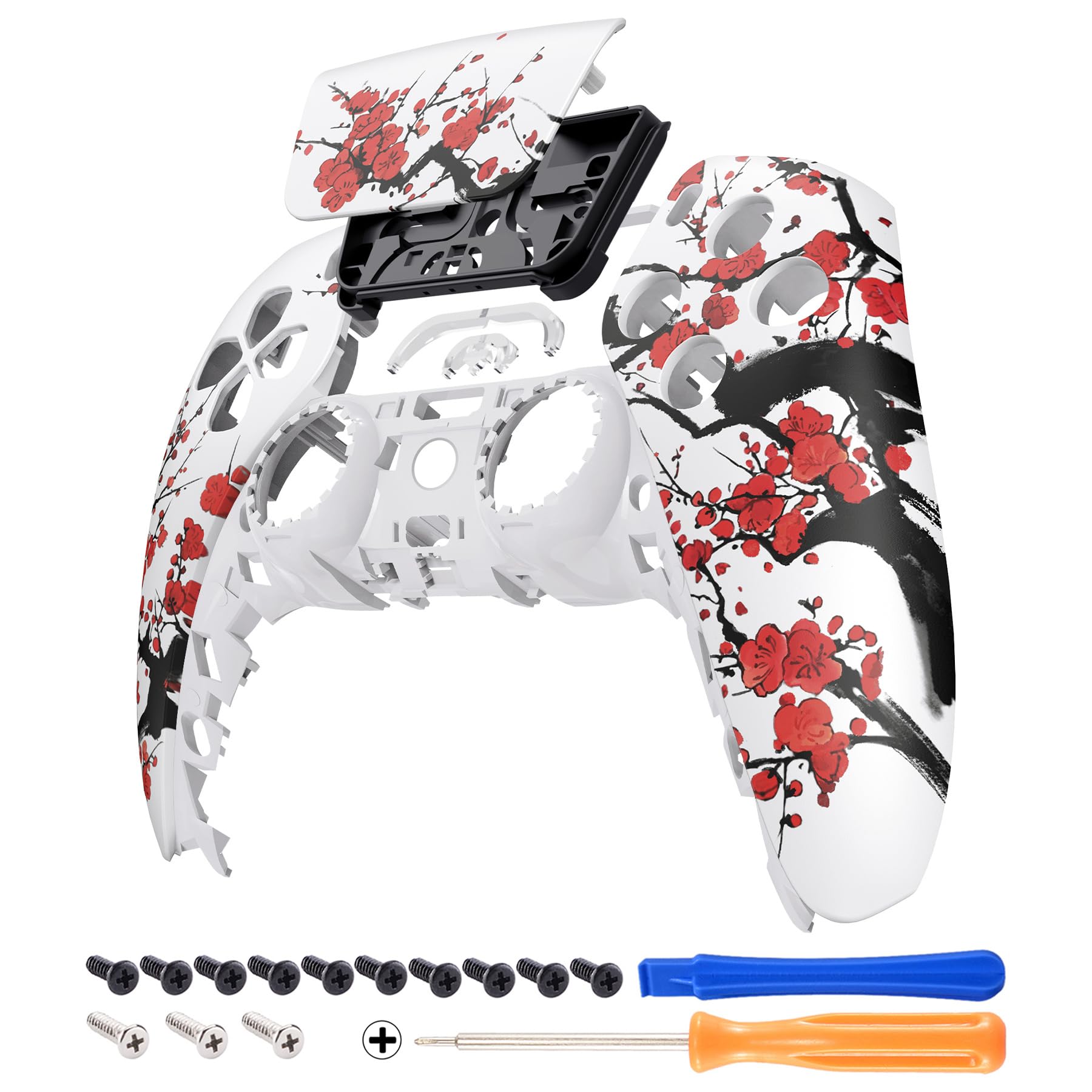 eXtremeRate Winter Blossom Front Housing Shell with Touchpad Compatible with p s 5 Controller BDM-010 020 030 040