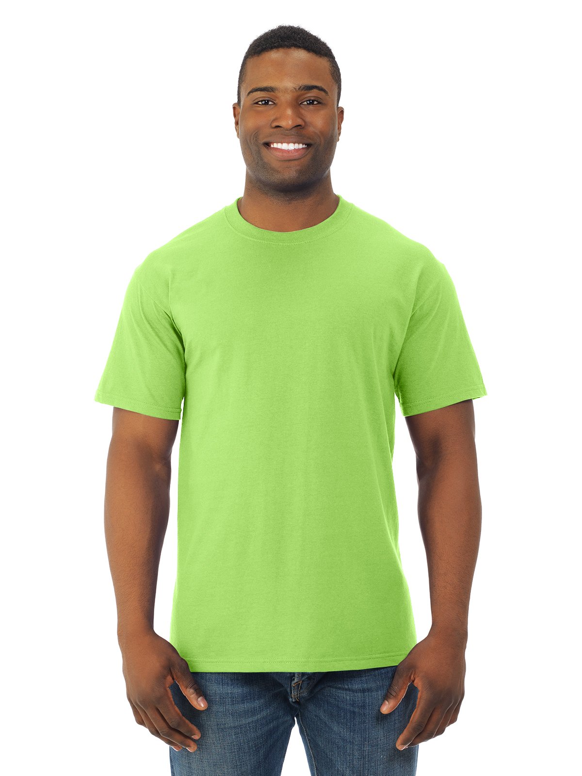 Fruit Of The Loom Men's Neon Green 5 Oz. 100% Heavy Cotton Hd T-Shirt(3931)-L-3Pk