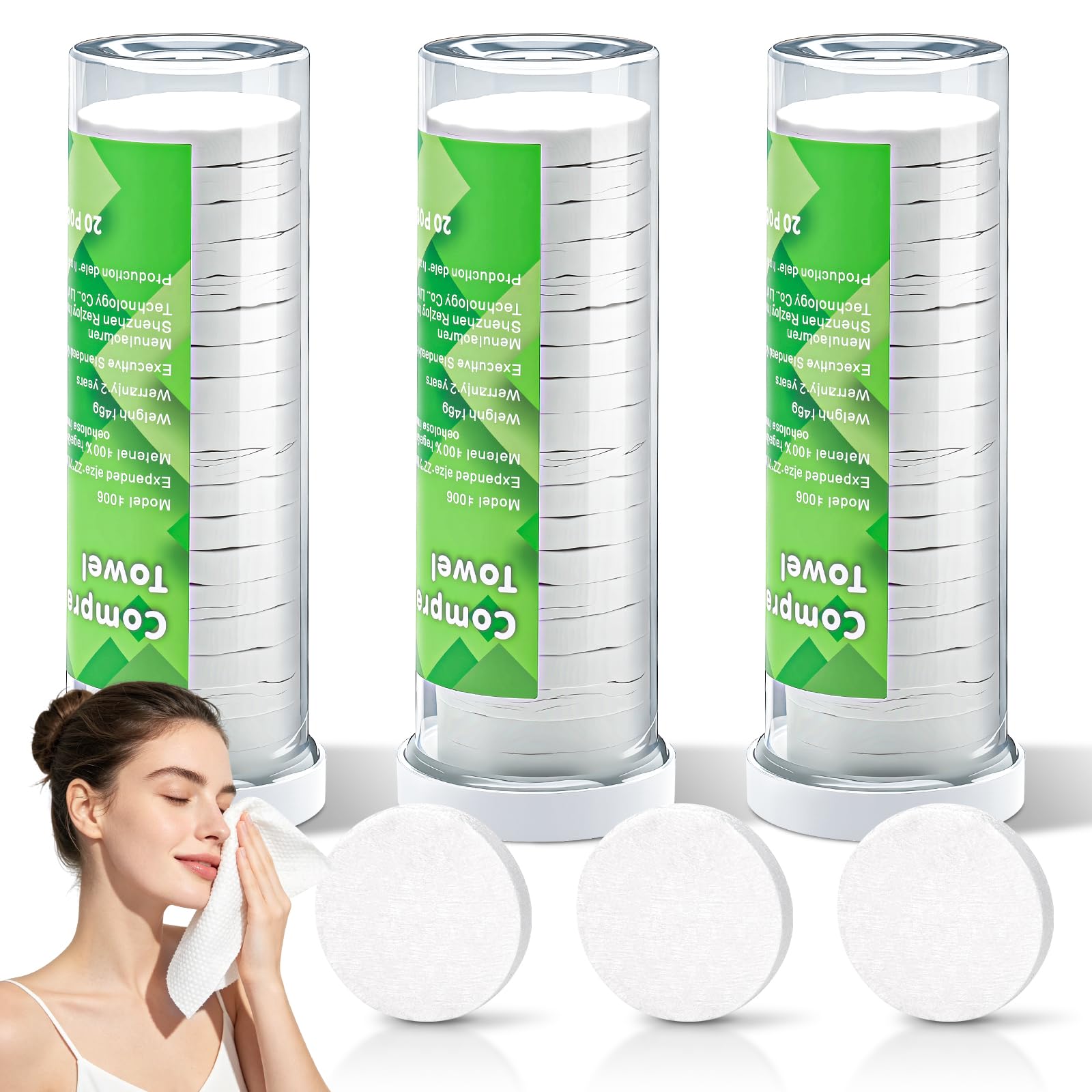 Disposable Compressed Face Towel Refills for Hot Towel Dispenser