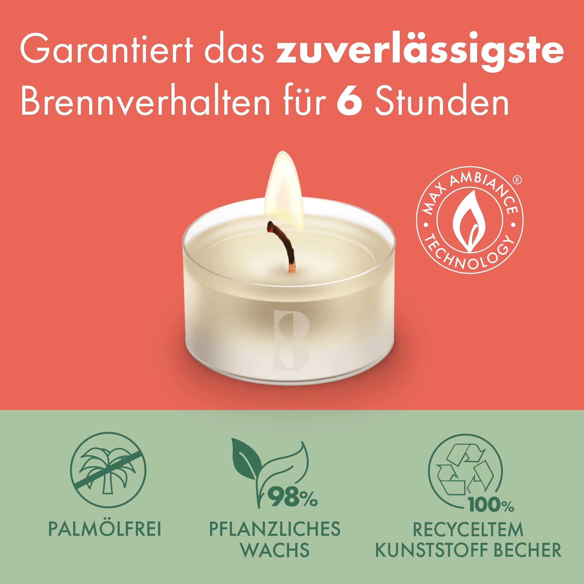 Bolsius - Duftteelichter - Vanille - elfenbein - 108 Stück - transparente Hülle - Natürliche Extrakte – Enthält Veganes Wachs – Ohne Palmöl