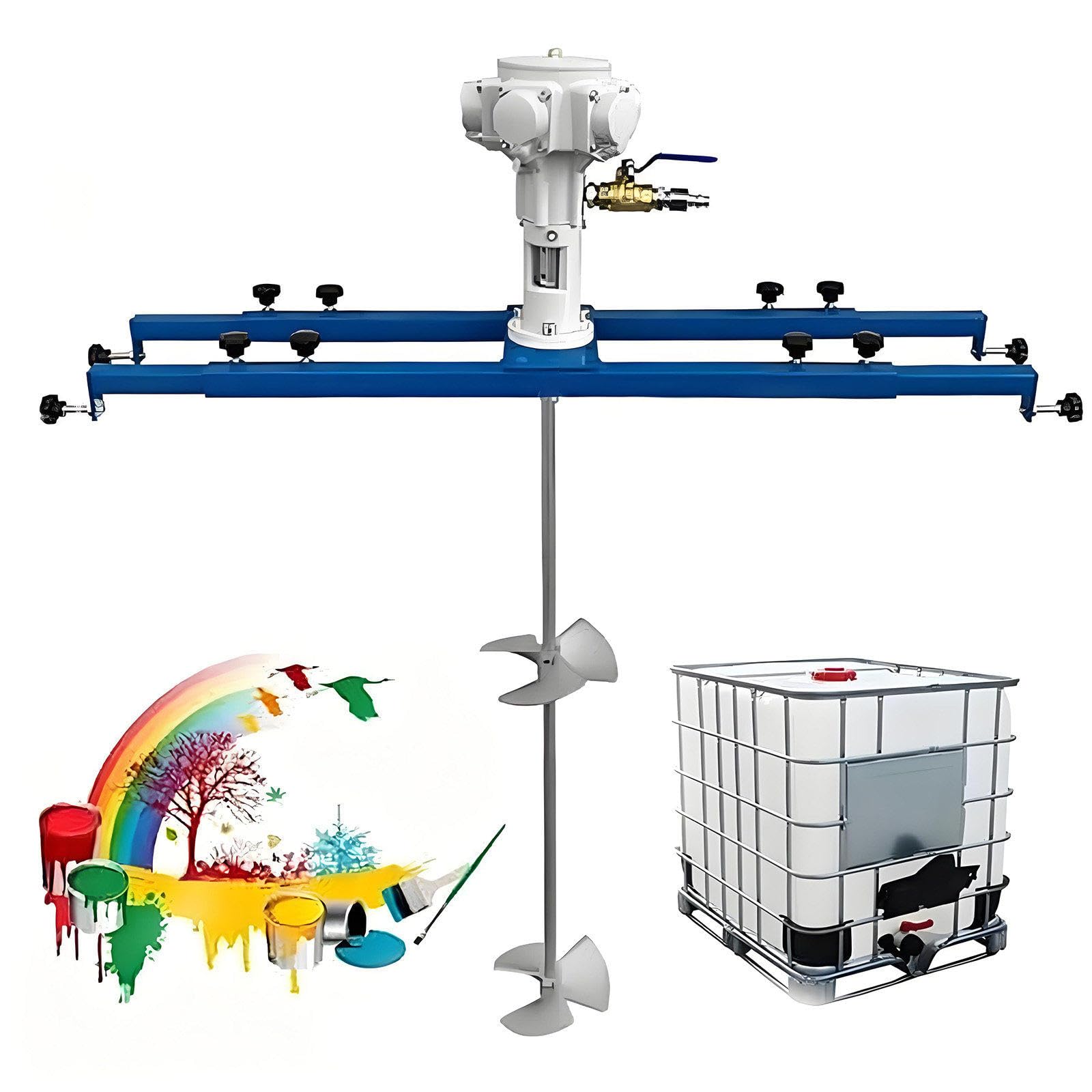 Pneumatische Tankmischmaschine,Farbrührmaschine,Flüssigfarbmischer,Pneumatischer Farbmischer-Rührer,Klappbarer Propeller Mit Stützaufhängung Largefivecylinder