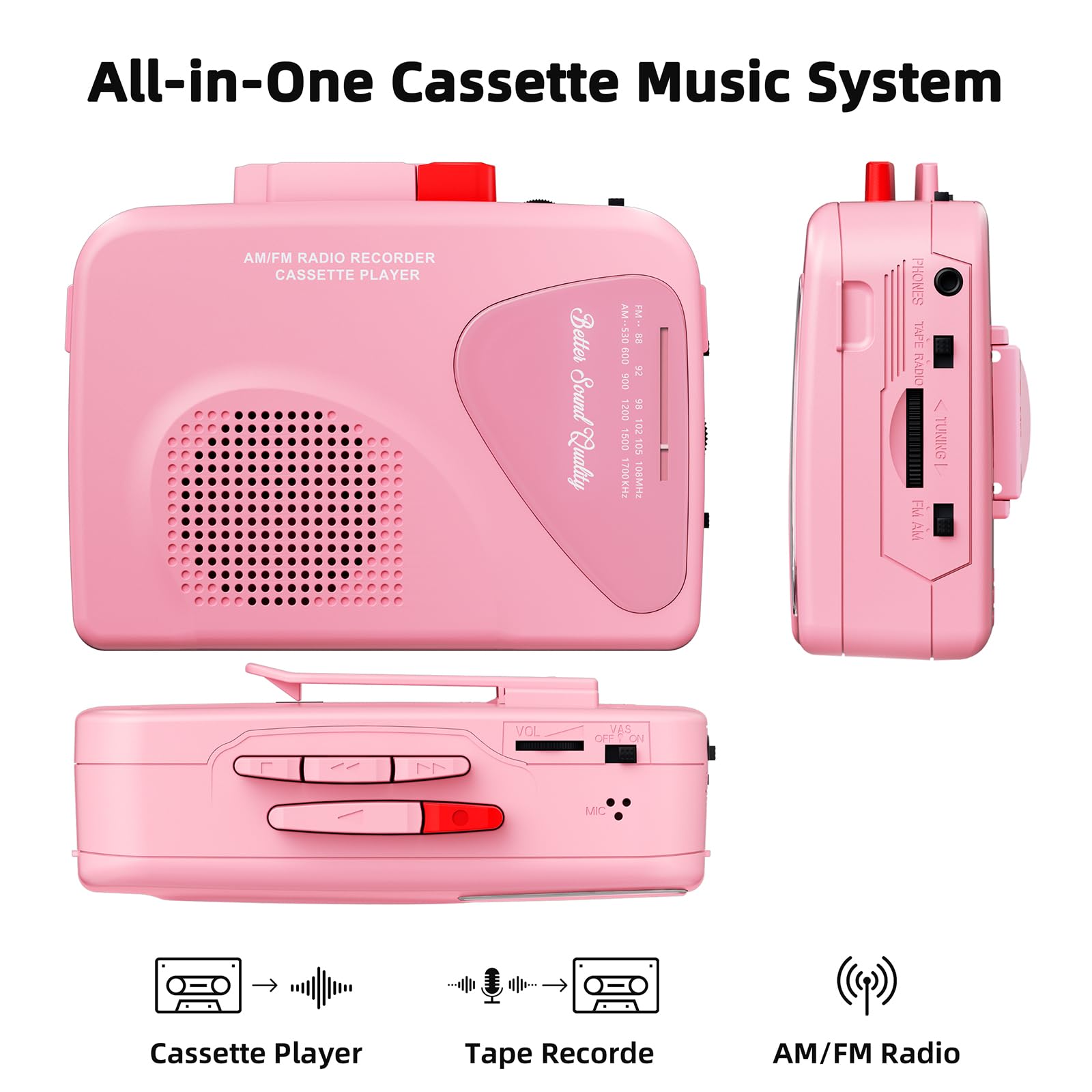 Amazon.co.jp: カセットプレーヤー レコーダー AM/FMラジオ