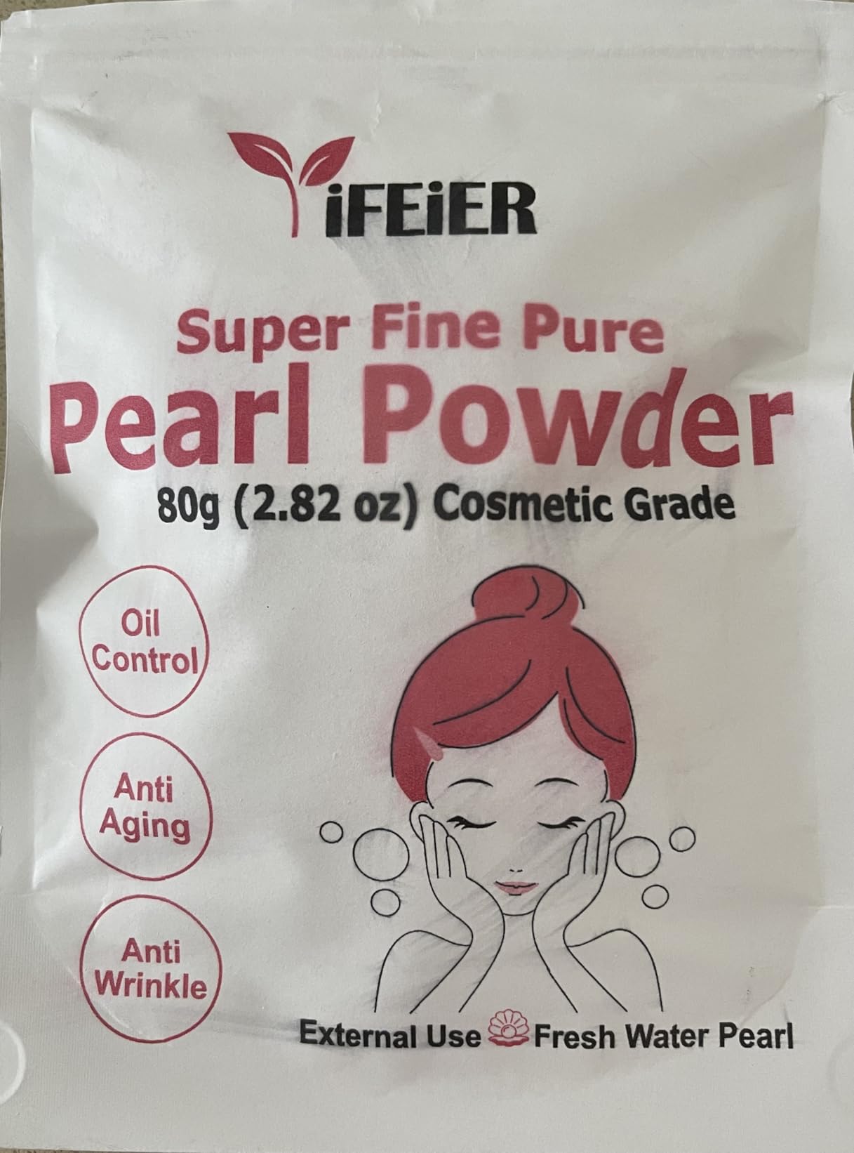 iFEiER 100% Pure Freshwater Pearl Powder Cosmetics Grade. 80g(2.82oz) Nano Grade Pearl Powder for Homemade Skincare, DIY lotions | creams | serums | making face mask, Natural and Oranic