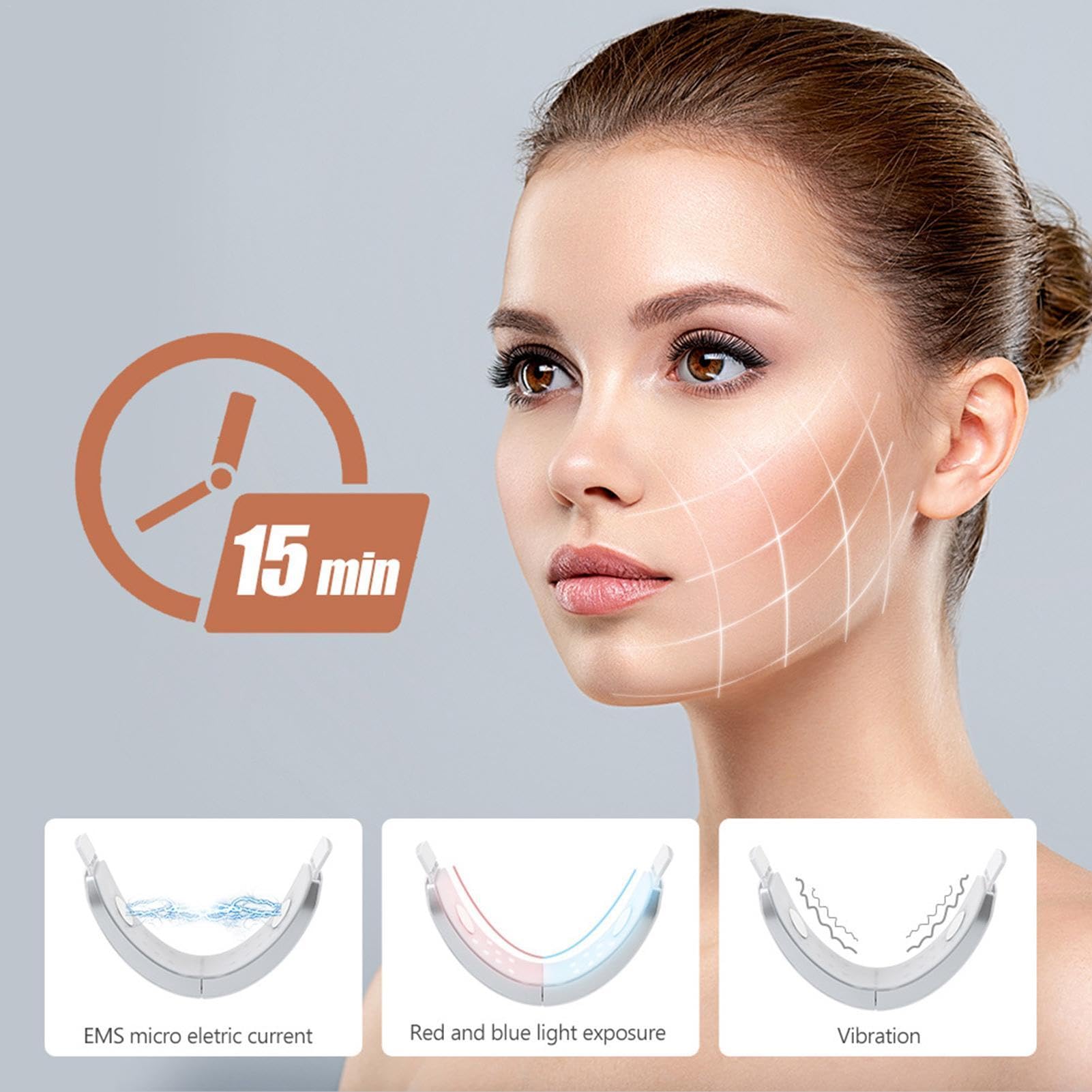 Masajeador facial - Masajeador facial | Herramienta de masaje facial | Dispositivo de masaje facial | Instrumento de belleza para tonificación facial, masajeador facial para caras redondas cuadradas